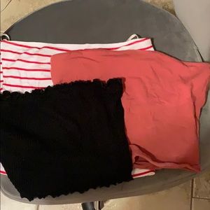 2 tube top pack age,, pink, black